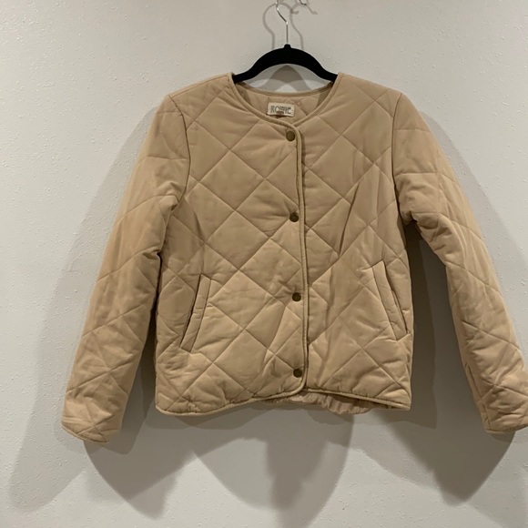 ROWIE THE LABEL QUILTED KAHKI COLOR SWEATER BUTTON UP SIZE SMALL - Picture 1 of 13